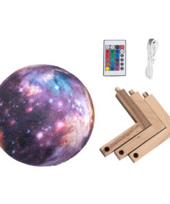 GloboStar® MOON 79616 Επιτραπέζιο Φωτιστικό Πορτατίφ LED 4W 200lm 360° DC 5V IP20 RGBW Dimmable Πολύχρωμο Πλαστικό με Μπεζ Ξύλο - Μ15 x Π15 x Υ19cm - 2 Xρόνια Εγγύηση 10 79616 4