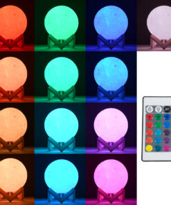 GloboStar® MOON 79619 Επιτραπέζιο Φωτιστικό Πορτατίφ LED 4W 240lm 360° DC 5V IP20 RGBW Dimmable Λευκό Πλαστικό με Μπεζ Ξύλο - Μ15 x Π15 x Υ19cm - 2 Xρόνια Εγγύηση 11 79619 5