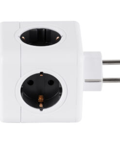 Alternative view of GLOBOSTAR® POWERCUBE 79627 Πολύπριζο 5 Θέσεων με 5 x EU Schuko Πρίζες Ασφαλείας Childproof AC 220-240V 3680W/16A Max Load IP20 - Λευκό & Γκρι - Μ7.5 x Π11.5 x Υ7.5cm