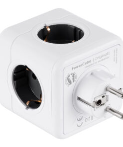 GLOBOSTAR® POWERCUBE 79627 Πολύπριζο 5 Θέσεων με 5 x EU Schuko Πρίζες Ασφαλείας Childproof AC 220-240V 3680W/16A Max Load IP20 - Λευκό & Γκρι - Μ7.5 x Π11.5 x Υ7.5cm 15 79627 3