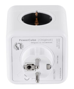 GLOBOSTAR® POWERCUBE 79627 Πολύπριζο 5 Θέσεων με 5 x EU Schuko Πρίζες Ασφαλείας Childproof AC 220-240V 3680W/16A Max Load IP20 - Λευκό & Γκρι - Μ7.5 x Π11.5 x Υ7.5cm 16 79627 4