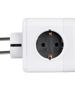 GLOBOSTAR® POWERCUBE 79627 Πολύπριζο 5 Θέσεων με 5 x EU Schuko Πρίζες Ασφαλείας Childproof AC 220-240V 3680W/16A Max Load IP20 - Λευκό & Γκρι - Μ7.5 x Π11.5 x Υ7.5cm 18 79627 6