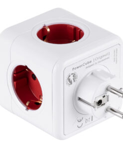 GLOBOSTAR® POWERCUBE 79628 Πολύπριζο 5 Θέσεων με 5 x EU Schuko Πρίζες Ασφαλείας Childproof AC 220-240V 3680W/16A Max Load IP20 - Λευκό & Κόκκινο - Μ7.5 x Π11.5 x Υ7.5cm 15 79628 3