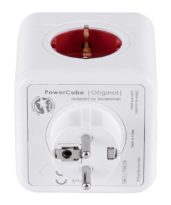 GLOBOSTAR® POWERCUBE 79628 Πολύπριζο 5 Θέσεων με 5 x EU Schuko Πρίζες Ασφαλείας Childproof AC 220-240V 3680W/16A Max Load IP20 - Λευκό & Κόκκινο - Μ7.5 x Π11.5 x Υ7.5cm 16 79628 4