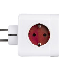 GLOBOSTAR® POWERCUBE 79628 Πολύπριζο 5 Θέσεων με 5 x EU Schuko Πρίζες Ασφαλείας Childproof AC 220-240V 3680W/16A Max Load IP20 - Λευκό & Κόκκινο - Μ7.5 x Π11.5 x Υ7.5cm 18 79628 6