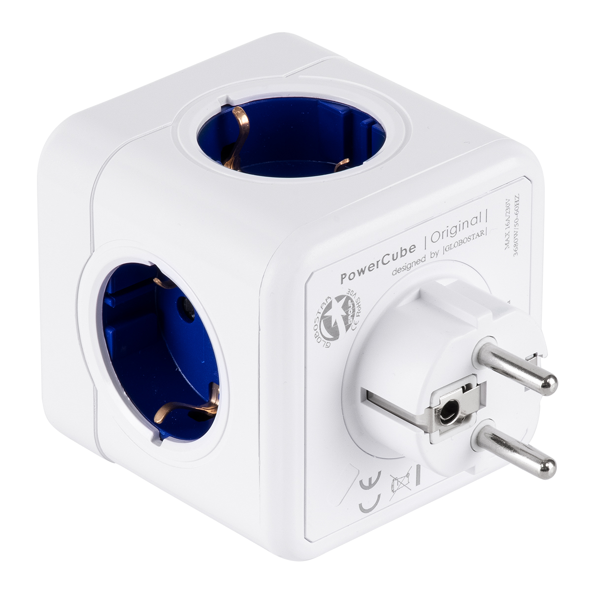GLOBOSTAR® POWERCUBE 79629 Πολύπριζο 5 Θέσεων με 5 x EU Schuko Πρίζες Ασφαλείας Childproof AC 220-240V 3680W/16A Max Load IP20 - Λευκό & Μπλε - Μ7.5 x Π11.5 x Υ7.5cm 4 GLOBOSTAR® POWERCUBE 79629 Πολύπριζο 5 Θέσεων με 5 x EU Schuko Πρίζες Ασφαλείας Childproof AC 220-240V 3680W/16A Max Load IP20 - Λευκό & Μπλε - Μ7.5 x Π11.5 x Υ7.5cm - Image 3
