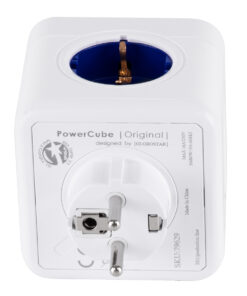 GLOBOSTAR® POWERCUBE 79629 Πολύπριζο 5 Θέσεων με 5 x EU Schuko Πρίζες Ασφαλείας Childproof AC 220-240V 3680W/16A Max Load IP20 - Λευκό & Μπλε - Μ7.5 x Π11.5 x Υ7.5cm 14 79629 4