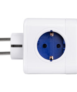 GLOBOSTAR® POWERCUBE 79629 Πολύπριζο 5 Θέσεων με 5 x EU Schuko Πρίζες Ασφαλείας Childproof AC 220-240V 3680W/16A Max Load IP20 - Λευκό & Μπλε - Μ7.5 x Π11.5 x Υ7.5cm 16 79629 6