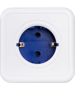 GLOBOSTAR® POWERCUBE 79629 Πολύπριζο 5 Θέσεων με 5 x EU Schuko Πρίζες Ασφαλείας Childproof AC 220-240V 3680W/16A Max Load IP20 - Λευκό & Μπλε - Μ7.5 x Π11.5 x Υ7.5cm 17 79629 7