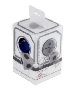 GLOBOSTAR® POWERCUBE 79629 Πολύπριζο 5 Θέσεων με 5 x EU Schuko Πρίζες Ασφαλείας Childproof AC 220-240V 3680W/16A Max Load IP20 - Λευκό & Μπλε - Μ7.5 x Π11.5 x Υ7.5cm 19 79629 9