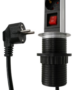 GloboStar® 79632 Χωνευτό Πτυσσόμενο Πολύμπριζο με 5 Πρίζες Ασφαλείας EU Σούκο AC 230V Max 5000W & 2 Εξόδους USB DC 5V Max 3A 18W & Ενσωματωμένο Διακόπτη Οn/Off 16 79632 7