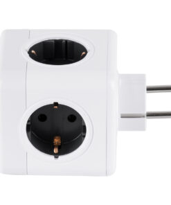 GLOBOSTAR® POWERCUBE 79633 Πολύπριζο 6 Θέσεων με 2 x Πρίζες DC 5V USB 2.0 & 4 x EU Schuko Πρίζες Ασφαλείας Childproof AC 220-240V 3680W/16A Max Load IP20 - Λευκό & Γκρι - Μ7.5 x Π11.5 x Υ7.5cm 14 79633 2