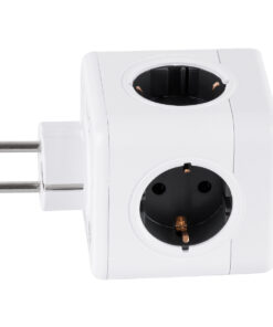GLOBOSTAR® POWERCUBE 79633 Πολύπριζο 6 Θέσεων με 2 x Πρίζες DC 5V USB 2.0 & 4 x EU Schuko Πρίζες Ασφαλείας Childproof AC 220-240V 3680W/16A Max Load IP20 - Λευκό & Γκρι - Μ7.5 x Π11.5 x Υ7.5cm 17 79633 5