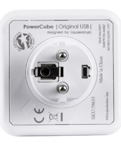 GLOBOSTAR® POWERCUBE 79633 Πολύπριζο 6 Θέσεων με 2 x Πρίζες DC 5V USB 2.0 & 4 x EU Schuko Πρίζες Ασφαλείας Childproof AC 220-240V 3680W/16A Max Load IP20 - Λευκό & Γκρι - Μ7.5 x Π11.5 x Υ7.5cm 20 79633 8
