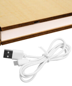 GLOBOSTAR® BOOKDECO 79635 Μοντέρνο Επιτραπέζιο Φωτιστικό Πορτατίφ LED 4W 350lm 180° DC 5V με USB 2.0 & Επαναφορτιζόμενη Μπαταρία Li-ion 3.2V 1000mAh IP20 Θερμό Λευκό 2700K - Μπεζ - Μ21.5 x Π16.5 x Υ2.2cm - 2 Χρόνια Εγγύηση 17 79635 8