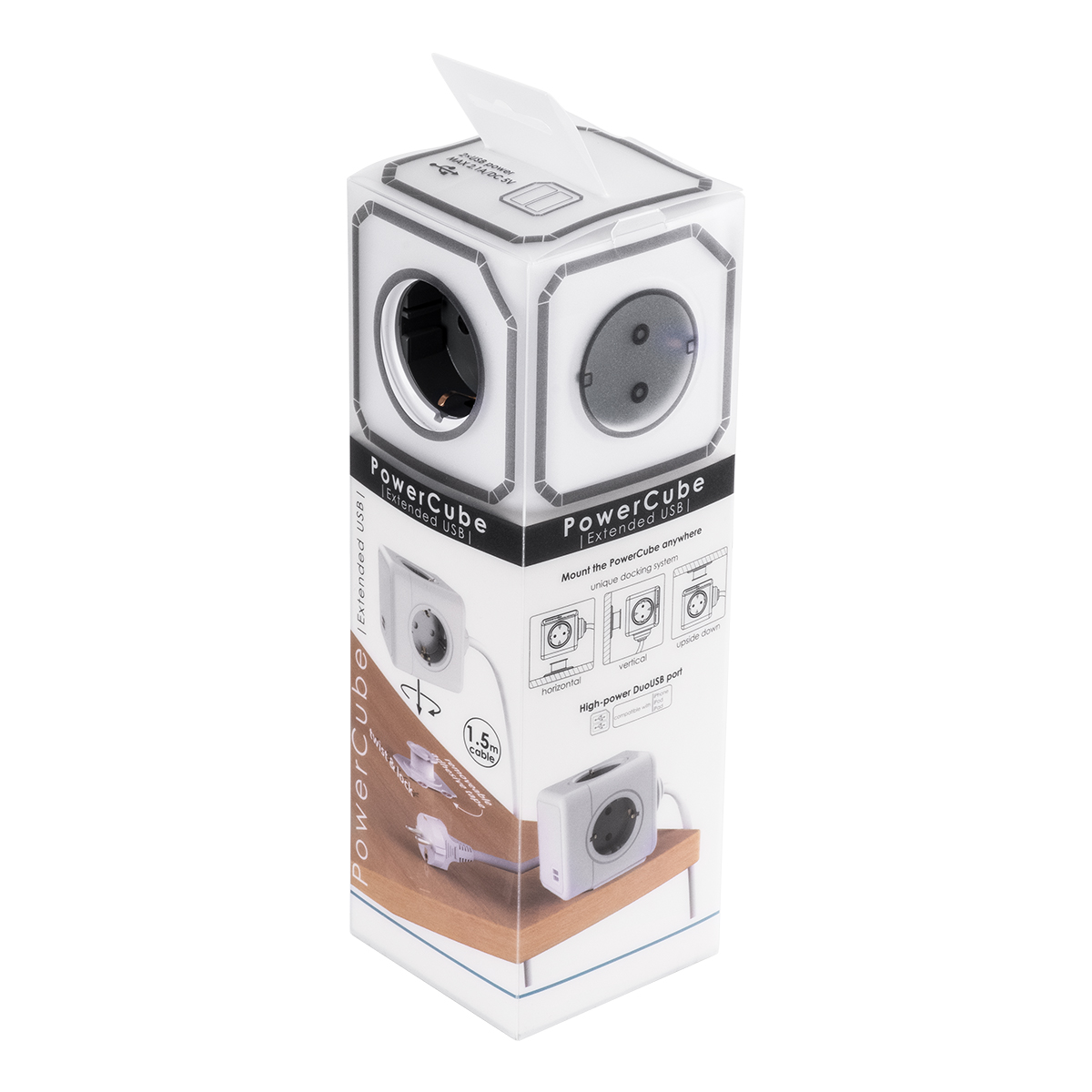 GloboStar® TRAVEL PowerCube PRO Certified 79639 Πολύπριζο 6 Θέσεων με 1.5m Kαλώδιο - 4 Πρίζες Ασφαλείας Childproof EU Schuko AC 220-240V & 2 Πρίζες USB Max 2.1A/DC 5V Μ7.5 x Π7.5 x Υ7.5 - Λευκό με Γκρι - Max Load 3680W/16A 11 GloboStar® TRAVEL PowerCube PRO Certified 79639 Πολύπριζο 6 Θέσεων με 1.5m Kαλώδιο - 4 Πρίζες Ασφαλείας Childproof EU Schuko AC 220-240V & 2 Πρίζες USB Max 2.1A/DC 5V Μ7.5 x Π7.5 x Υ7.5 - Λευκό με Γκρι - Max Load 3680W/16A - Image 10