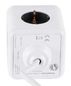 GloboStar® TRAVEL PowerCube PRO Certified 79639 Πολύπριζο 6 Θέσεων με 1.5m Kαλώδιο - 4 Πρίζες Ασφαλείας Childproof EU Schuko AC 220-240V & 2 Πρίζες USB Max 2.1A/DC 5V Μ7.5 x Π7.5 x Υ7.5 - Λευκό με Γκρι - Max Load 3680W/16A 18 79639 4