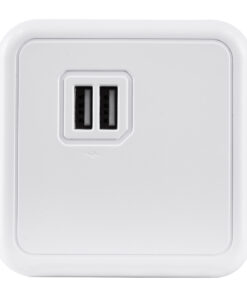 GloboStar® TRAVEL PowerCube PRO Certified 79639 Πολύπριζο 6 Θέσεων με 1.5m Kαλώδιο - 4 Πρίζες Ασφαλείας Childproof EU Schuko AC 220-240V & 2 Πρίζες USB Max 2.1A/DC 5V Μ7.5 x Π7.5 x Υ7.5 - Λευκό με Γκρι - Max Load 3680W/16A 21 79639 7