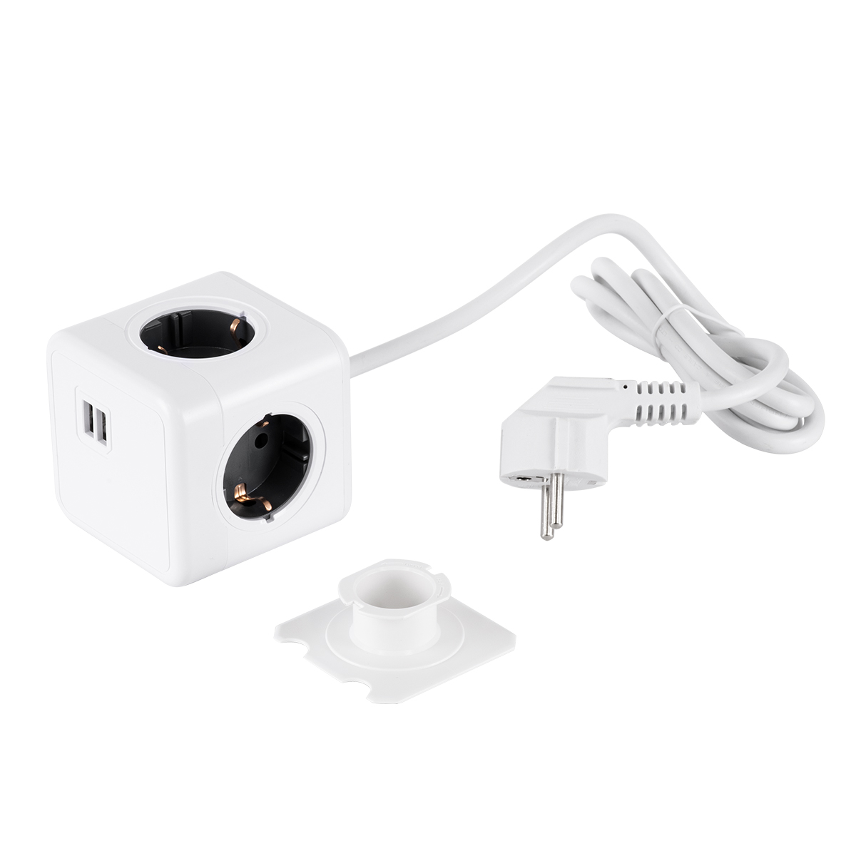 GloboStar® TRAVEL PowerCube PRO Certified 79639 Πολύπριζο 6 Θέσεων με 1.5m Kαλώδιο - 4 Πρίζες Ασφαλείας Childproof EU Schuko AC 220-240V & 2 Πρίζες USB Max 2.1A/DC 5V Μ7.5 x Π7.5 x Υ7.5 - Λευκό με Γκρι - Max Load 3680W/16A 10 GloboStar® TRAVEL PowerCube PRO Certified 79639 Πολύπριζο 6 Θέσεων με 1.5m Kαλώδιο - 4 Πρίζες Ασφαλείας Childproof EU Schuko AC 220-240V & 2 Πρίζες USB Max 2.1A/DC 5V Μ7.5 x Π7.5 x Υ7.5 - Λευκό με Γκρι - Max Load 3680W/16A - Image 9