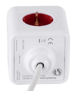 GloboStar® TRAVEL PowerCube PRO Certified 79645 Πολύπριζο 5 Θέσεων με 1.5m Kαλώδιο - 5 Πρίζες Ασφαλείας Childproof EU Schuko AC 220-240V Μ7.5 x Π11.5 x Υ7.5 - Λευκό με Κόκκινο - Max Load 3680W/16A 18 79645 4