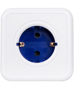 GloboStar® TRAVEL PowerCube PRO Certified 79646 Πολύπριζο 5 Θέσεων με 1.5m Kαλώδιο - 5 Πρίζες Ασφαλείας Childproof EU Schuko AC 220-240V Μ7.5 x Π11.5 x Υ7.5 - Λευκό με Μπλε - Max Load 3680W/16A 22 79646 6