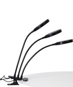 GloboStar® 79652 Grow Light Full Spectrum LED Φωτιστικό Ανάπτυξης Φυτών Γλάστρας με 3 Κινούμενες Κεφαλές & Βάση Clip SMD 2835 15W 160° DC 5V IP20 με Dimmer & Timer Εσωτερικού Χώρου για Κάλυψη Επιφάνειας 1m x 1m Πλήρους Φάσματος Φωτισμού 17 79652 5