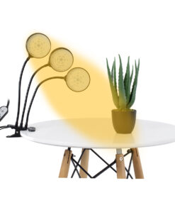 GloboStar® GloboStar® 79653 Grow Light Hydro Spectrum LED Φωτιστικό Ανάπτυξης Υδροπονικών Φυτών Γλάστρας με 3 Κινούμενες Κεφαλές & Βάση Clip SMD 2835 15W 160° DC 5V IP20 με Dimmer & Timer Εσωτερικού Χώρου για Κάλυψη Επιφάνειας 1m x 1m Πλήρους Φάσματος Φωτισμού