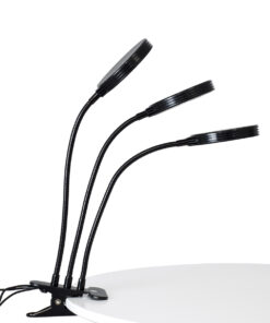 GloboStar® 79653 Grow Light Hydro Spectrum LED Φωτιστικό Ανάπτυξης Υδροπονικών Φυτών Γλάστρας με 3 Κινούμενες Κεφαλές & Βάση Clip SMD 2835 15W 160° DC 5V IP20 με Dimmer & Timer Εσωτερικού Χώρου για Κάλυψη Επιφάνειας 1m x 1m Πλήρους Φάσματος Φωτισμού 15 79653 5