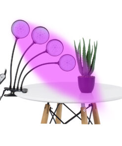 GloboStar® GloboStar® 79654 Grow Light Full Spectrum LED Φωτιστικό Ανάπτυξης Φυτών Γλάστρας με 4 Κινούμενες Κεφαλές & Βάση Clip SMD 2835 20W 160° DC 5V IP20 με Dimmer & Timer Εσωτερικού Χώρου για Κάλυψη Επιφάνειας 1m x 1m Πλήρους Φάσματος Φωτισμού