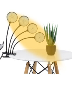 GloboStar® GloboStar® 79655 Grow Light Hydro Spectrum LED Φωτιστικό Ανάπτυξης Υδροπονικών Φυτών Γλάστρας με 4 Κινούμενες Κεφαλές & Βάση Clip SMD 2835 20W 160° DC 5V IP20 με Dimmer & Timer Εσωτερικού Χώρου για Κάλυψη Επιφάνειας 1m x 1m Πλήρους Φάσματος Φωτισμού