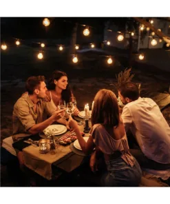 GLOBOSTAR® TWILIGHT 79668 Μοντέρνο Φωτιστικό Κήπου Γιρλάντα 10.5m με 30 Λάμπες & IR Ασύρματο Χειριστήριο LED 18W 1620lm 360° DC 3.7V με Ενσωματωμένο Φωτοβολταϊκό Panel 5.5V 3W & Επαναφορτιζόμενη Μπαταρία Li-ion 3.6V 2x18650 4400mAh Αδιάβροχο IP65 Θερμό Λευκό 2700Κ Dimmable - Sanan SMD Chip - Μαύρο & Διάφανο - Μ1050 x Π4 x Υ7cm - 2 Χρόνια Εγγύηση 25 79668 13