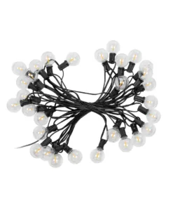 GLOBOSTAR® TWILIGHT 79668 Μοντέρνο Φωτιστικό Κήπου Γιρλάντα 10.5m με 30 Λάμπες & IR Ασύρματο Χειριστήριο LED 18W 1620lm 360° DC 3.7V με Ενσωματωμένο Φωτοβολταϊκό Panel 5.5V 3W & Επαναφορτιζόμενη Μπαταρία Li-ion 3.6V 2x18650 4400mAh Αδιάβροχο IP65 Θερμό Λευκό 2700Κ Dimmable - Sanan SMD Chip - Μαύρο & Διάφανο - Μ1050 x Π4 x Υ7cm - 2 Χρόνια Εγγύηση 16 79668 4