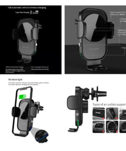 GloboStar® 79696 Μαγνητική Βάση Κινητού Αυτοκινήτου Smart Chip Max 15W USB σε USB Type-C με Κλιπ στον Αεραγωγό - Ασύρματη Φόρτιση και Υποστήριξη προσαρμογής για Διαφορετικά Κινητά Τηλέφωνα MagSafe QuickCharge 3.0 15 79696 6