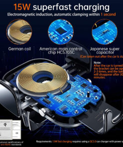 GloboStar® 79696 Μαγνητική Βάση Κινητού Αυτοκινήτου Smart Chip Max 15W USB σε USB Type-C με Κλιπ στον Αεραγωγό - Ασύρματη Φόρτιση και Υποστήριξη προσαρμογής για Διαφορετικά Κινητά Τηλέφωνα MagSafe QuickCharge 3.0 16 79696 7