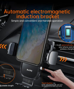 GloboStar® 79696 Μαγνητική Βάση Κινητού Αυτοκινήτου Smart Chip Max 15W USB σε USB Type-C με Κλιπ στον Αεραγωγό - Ασύρματη Φόρτιση και Υποστήριξη προσαρμογής για Διαφορετικά Κινητά Τηλέφωνα MagSafe QuickCharge 3.0 18 79696 9