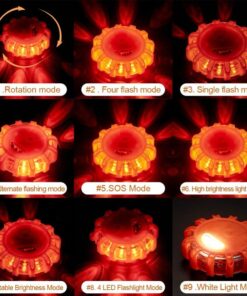 GLOBOSTAR® EMERGENCIA 79697 Φωτιστικό Έκτακτης Ανάγκης για Οχήματα με Μαγνήτη & Φακό LED 2W 140lm 360° DC 5V με 3xAAA Μπαταρίες Αδιάβροχο IP65 Κόκκινο & Ψυχρό Λευκό 6000K - Πορτοκαλί - Μ10 x Π10 x Υ3.5cm - 1 Χρόνο Εγγύηση 29 79697 12