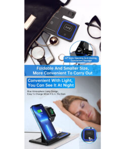 GloboStar® 79706 Επιτραπέζια Σταθερή Βάση Ασύρματης Φόρτισης Fast Charging για Κινητά - Earphones - Smart Watches 15W Max - Λευκό 21 79706 11