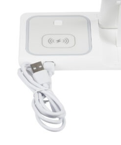 GloboStar® 79706 Επιτραπέζια Σταθερή Βάση Ασύρματης Φόρτισης Fast Charging για Κινητά - Earphones - Smart Watches 15W Max - Λευκό 17 79706 7