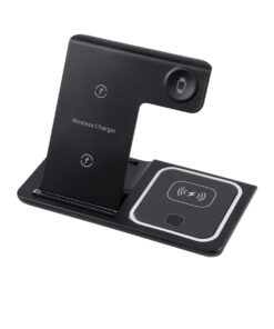 GloboStar® GloboStar® 79707 Επιτραπέζια Σταθερή Βάση Ασύρματης Φόρτισης Fast Charging για Κινητά - Earphones - Smart Watches 15W Max - Μαύρο