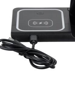 GloboStar® 79707 Επιτραπέζια Σταθερή Βάση Ασύρματης Φόρτισης Fast Charging για Κινητά - Earphones - Smart Watches 15W Max - Μαύρο 17 79707 7