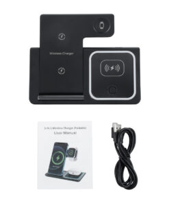 GloboStar® 79707 Επιτραπέζια Σταθερή Βάση Ασύρματης Φόρτισης Fast Charging για Κινητά - Earphones - Smart Watches 15W Max - Μαύρο 18 79707 8