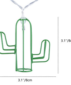 79801 Διακοσμητική Γιρλάντα Green Cactus 3 Μέτρα με Διακόπτη On/Off - 20 LED 2W με Μπαταρίες 2xAA & Διάφανο Καλώδιο IP20 Ψυχρό Λευκό 6000K Μ3m 9 79801 3