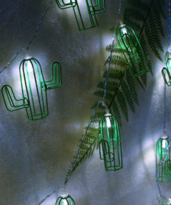 79801 Διακοσμητική Γιρλάντα Green Cactus 3 Μέτρα με Διακόπτη On/Off - 20 LED 2W με Μπαταρίες 2xAA & Διάφανο Καλώδιο IP20 Ψυχρό Λευκό 6000K Μ3m 11 79801 6