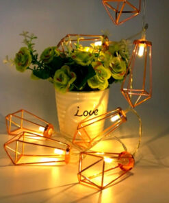 79803 Διακοσμητική Γιρλάντα Bronze Cone 1.5 Μέτρα με Διακόπτη On/Off - 10 LED 1W με Μπαταρίες 2xAA & Διάφανο Καλώδιο IP20 Θερμό Λευκό 2700K Μ1.5m 10 79803 5