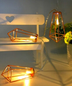 79803 Διακοσμητική Γιρλάντα Bronze Cone 1.5 Μέτρα με Διακόπτη On/Off - 10 LED 1W με Μπαταρίες 2xAA & Διάφανο Καλώδιο IP20 Θερμό Λευκό 2700K Μ1.5m 11 79803 6