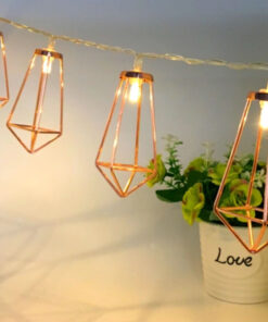 79804 Διακοσμητική Γιρλάντα Bronze Cone 3 Μέτρα με Διακόπτη On/Off - 20 LED 2W με Μπαταρίες 2xAA & Διάφανο Καλώδιο IP20 Θερμό Λευκό 2700K Μ3m 12 79804 7