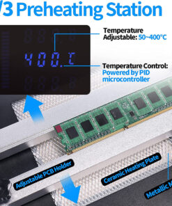GloboStar® 79973 Ψηφιακός Σταθμός Συγκόλλησης 3in1 με Ψηφιακή Οθόνη - Κολλητήρι - Πιστόλι Θερμού Αέρα Hot Air Soldering Welding Gun - Φούρνος Πλακετών Solder Preheat Welding Oven PCB και PID Προγραμματιζόμενο Σύστημα Ελέγχου Θερμοκρασίας - 1200W 18 79973 8