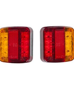 GloboStar® GloboStar® 79930 Ζευγάρι Universal Φανάρια για Τρέιλερ LED - DC 12V - Κόκκινο - Πορτοκαλί - Λευκό - Αδιάβροχα IP66 - Μ10.3 x Π10.3 x Υ3cm - 1 Χρόνο Εγγύηση