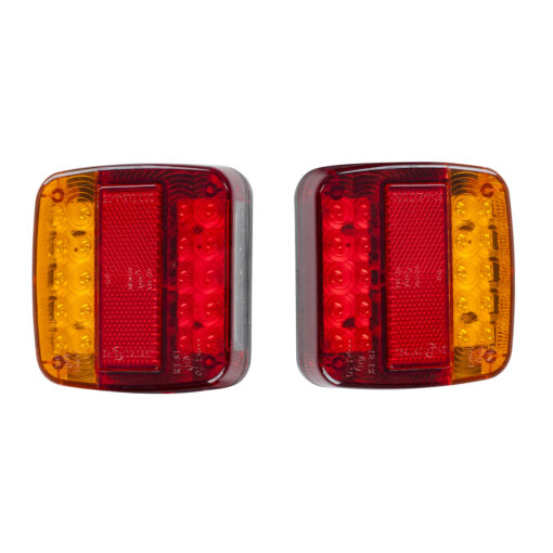 GloboStar® GloboStar® 79930 Ζευγάρι Universal Φανάρια για Τρέιλερ LED - DC 12V - Κόκκινο - Πορτοκαλί - Λευκό - Αδιάβροχα IP66 - Μ10.3 x Π10.3 x Υ3cm - 1 Χρόνο Εγγύηση