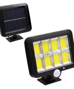 GloboStar® GLOBOSTAR® ZETA 71464 Προβολέας με Ανιχνευτή PIR / Αισθητήρα Κίνησης LED 40W 400lm 120° DC 5V με Φωτοβολταϊκό Panel 5V 2W & Επαναφορτιζόμενη Μπαταρία Li-ion 3.2V 2400mAh Αδιάβροχο IP65 Ψυχρό Λευκό 6000K - Sanan Chip - Μαύρο - Μ15 x Π3.5 x Υ13cm - 2 Χρόνια Εγγύηση